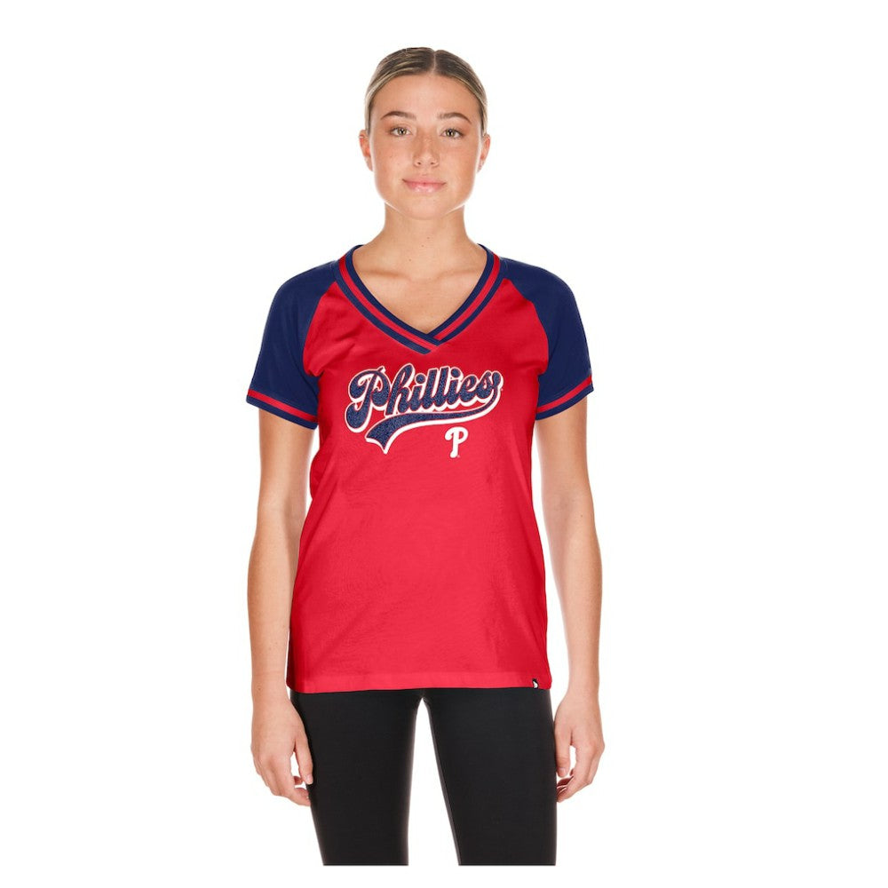 Philadelphia Phillies New Era Women's Gameday V-Neck T-Shirt discount