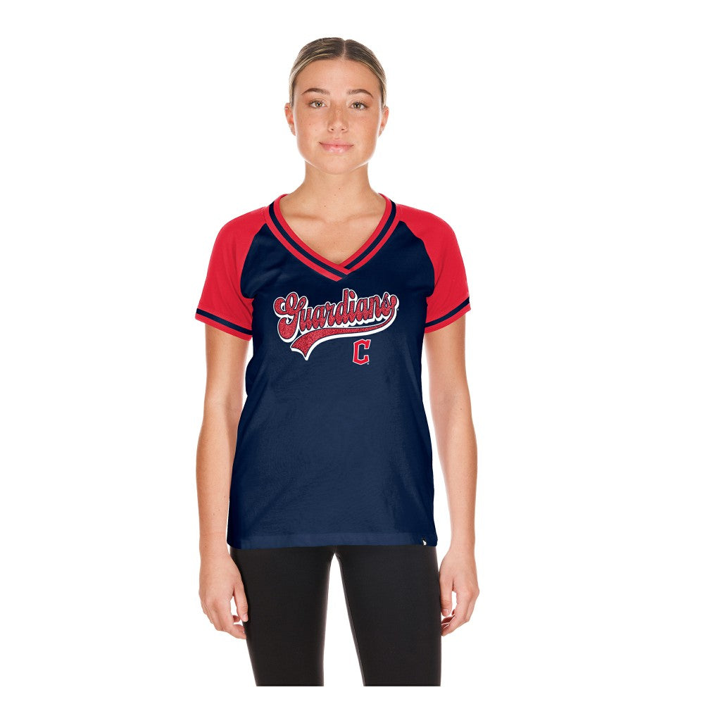 Cleveland Guardians New Era Women's Gameday V-Neck T-Shirt On Sale