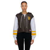 San Diego Padres New Era Women's Boxy Lace-Up Hoodie On Sale