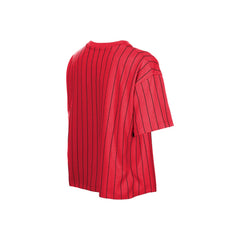 Cincinnati Reds New Era Women's Throwback Meshback Pinstripe Boxy T-Shirt for sale
