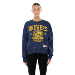 Milwaukee Brewers New Era Women's Throwback Oversized Boxy Sweatshirt Near Me