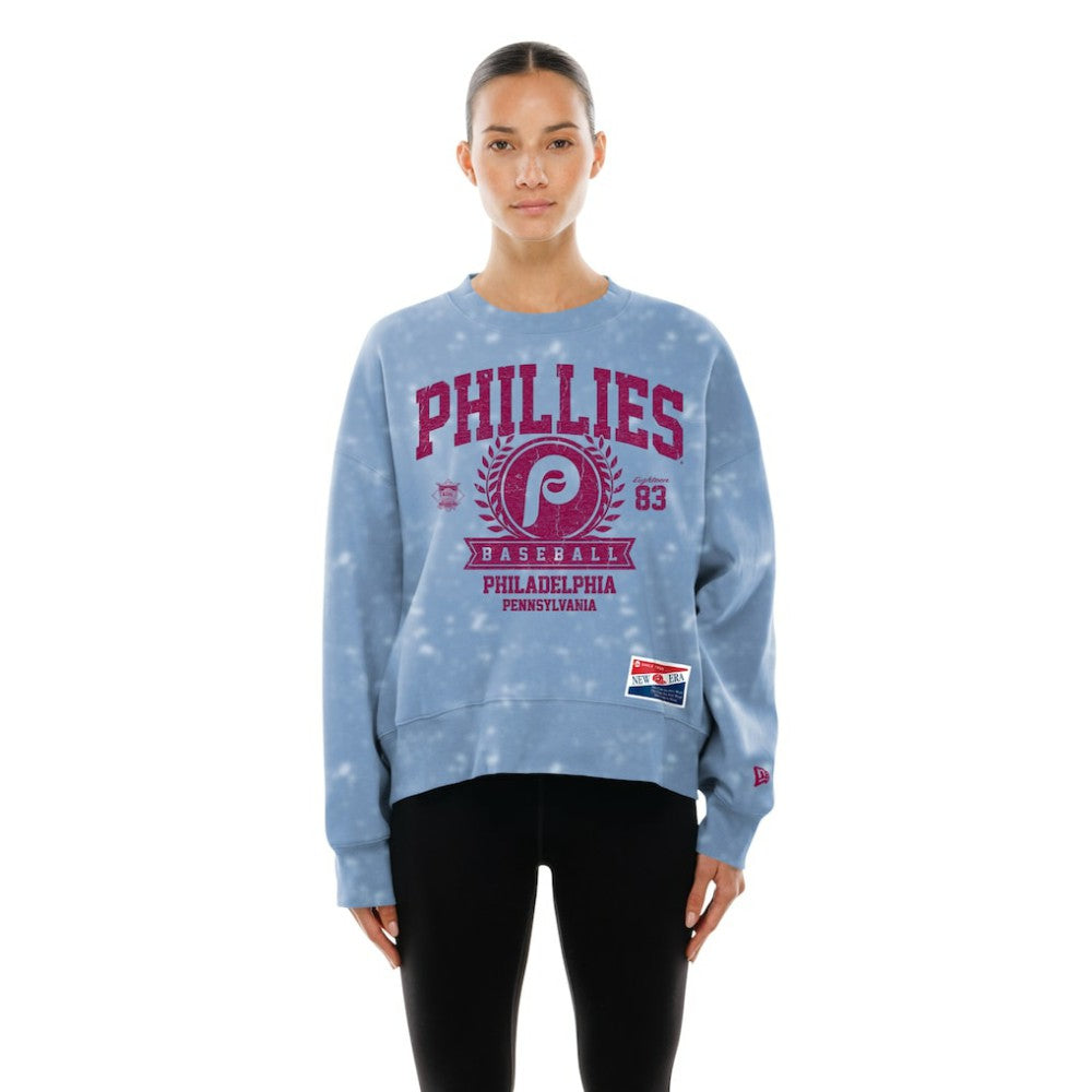 Philadelphia Phillies New Era Women's Throwback Oversized Boxy Sweatshirt On Sale