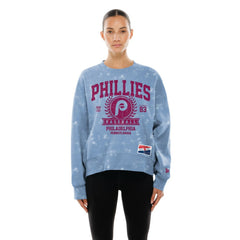 Philadelphia Phillies New Era Women's Throwback Oversized Boxy Sweatshirt On Sale