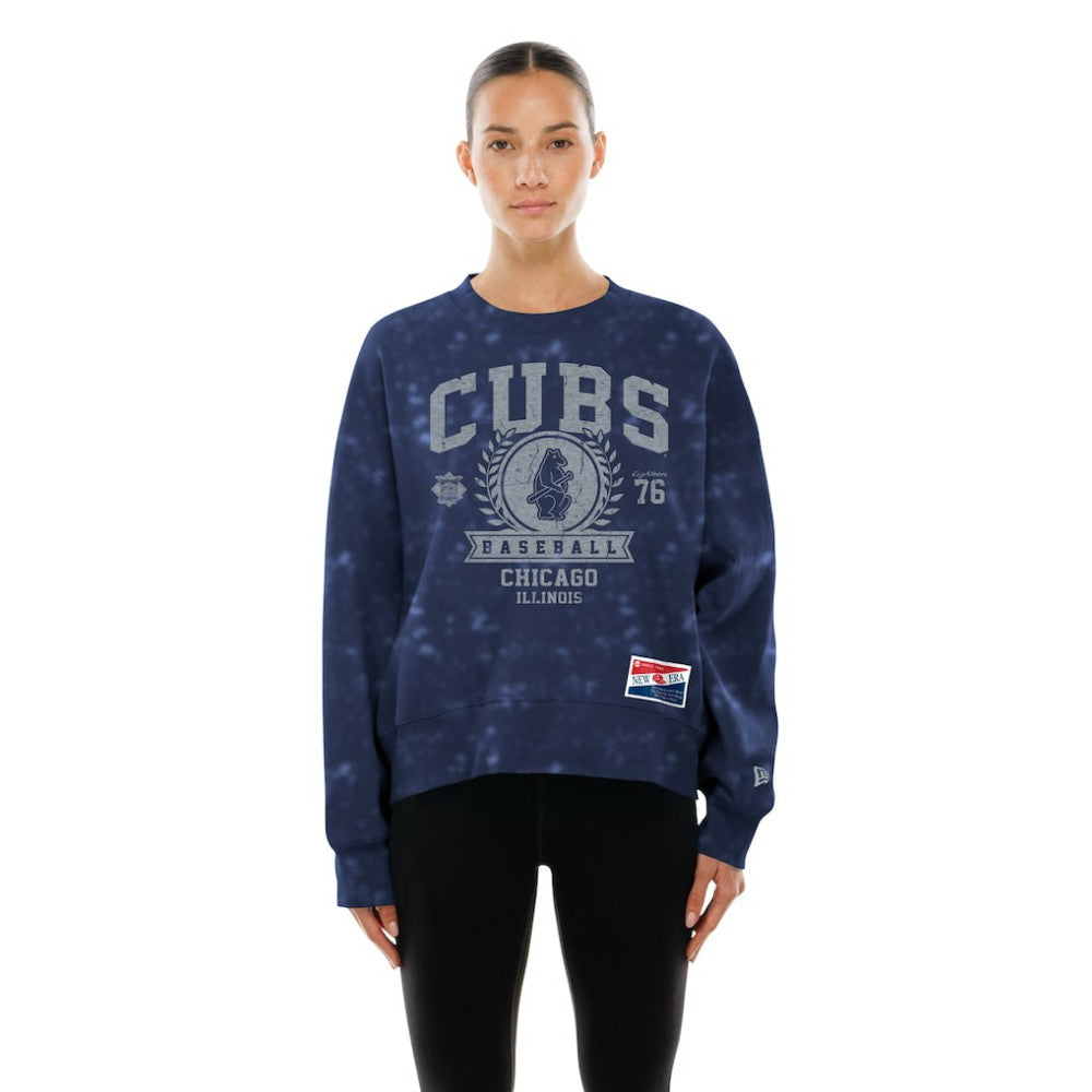 Chicago Cubs New Era Women's Throwback Oversized Boxy Sweatshirt Online