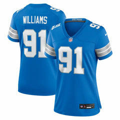 Tyleik Williams Detroit Lions Women's Team Game Jersey Blue - Nike