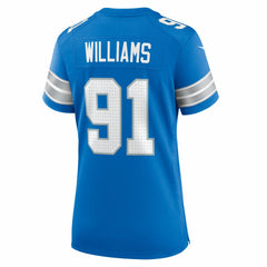 Tyleik Williams Detroit Lions Women's Team Game Jersey Blue - Nike