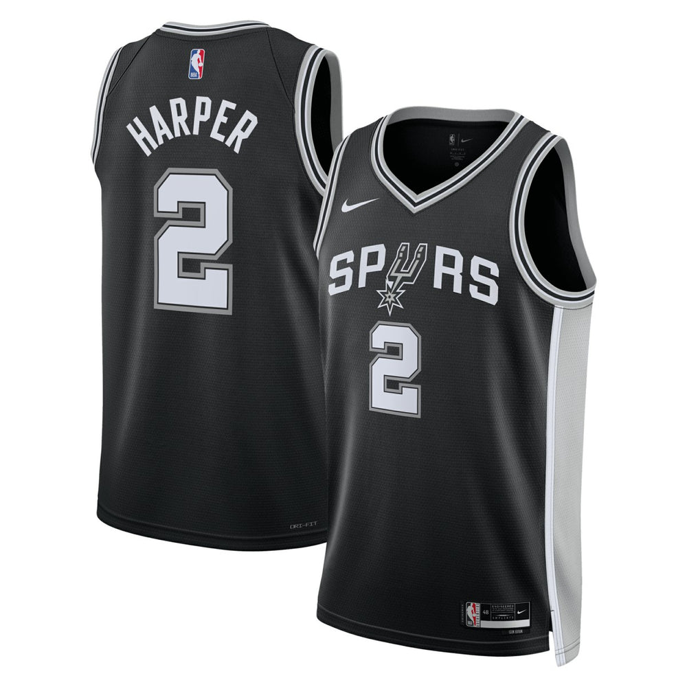 Nike - Dylan Harper San Antonio Spurs Unisex 2025 NBA Draft First Round Pick Swingman Jersey - Icon Edition - Black