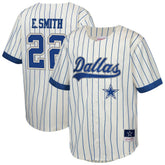 Emmitt Smith Dallas Cowboys Youth Retired Player Name & Number Baseball Jersey Cream - Mitchell & Ness