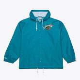 Jacksonville Jaguars Coaches Full-Snap Hooded Windbreaker Jacket Teal - Mitchell & Ness