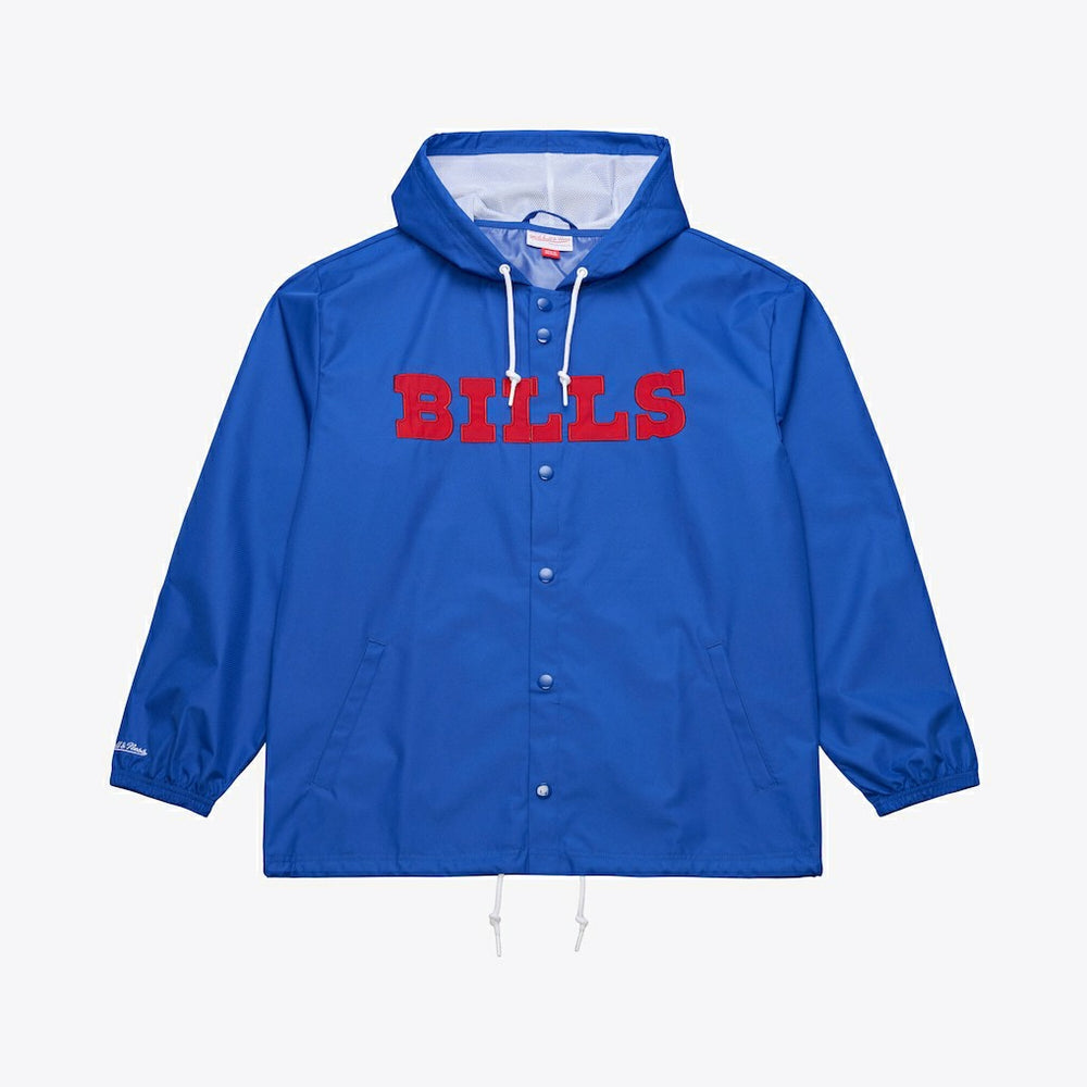 Buffalo Bills Coaches Full-Snap Hooded Windbreaker Jacket Royal - Mitchell & Ness