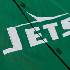 New York Jets Coaches Full-Snap Hooded Windbreaker Jacket Green - Mitchell & Ness