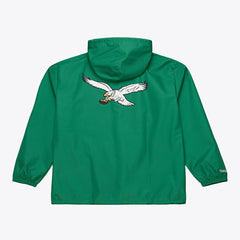 Philadelphia Eagles Coaches Full-Snap Hooded Windbreaker Jacket Kelly Green - Mitchell & Ness