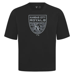 Kansas City Royals Levelwear Oversized Luxe Signature Knit Buckler T-Shirt Lifestyle