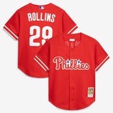 Jimmy Rollins Philadelphia Phillies Mitchell & Ness Cooperstown Mesh Batting Practice Button-Up Jersey On Sale