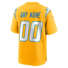 Los Angeles Chargers Alternate Charger Power Game Custom Jersey Gold - Nike