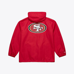 San Francisco 49ers Coaches Full-Snap Hooded Windbreaker Jacket Scarlet - Mitchell & Ness
