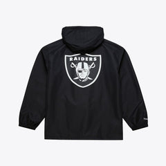 Las Vegas Raiders Coaches Full-Snap Hooded Windbreaker Jacket Black - Mitchell & Ness