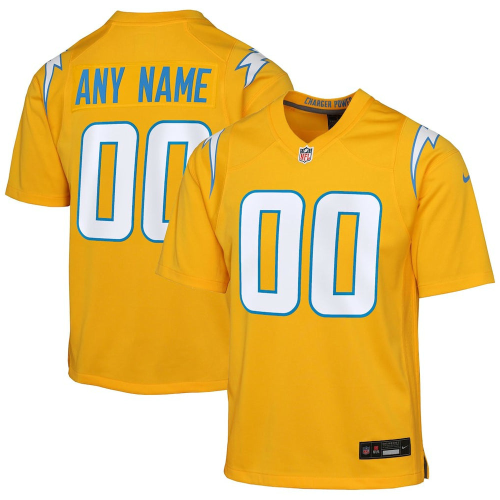 Los Angeles Chargers Youth Alternate Charger Power Game Custom Jersey Gold - Nike