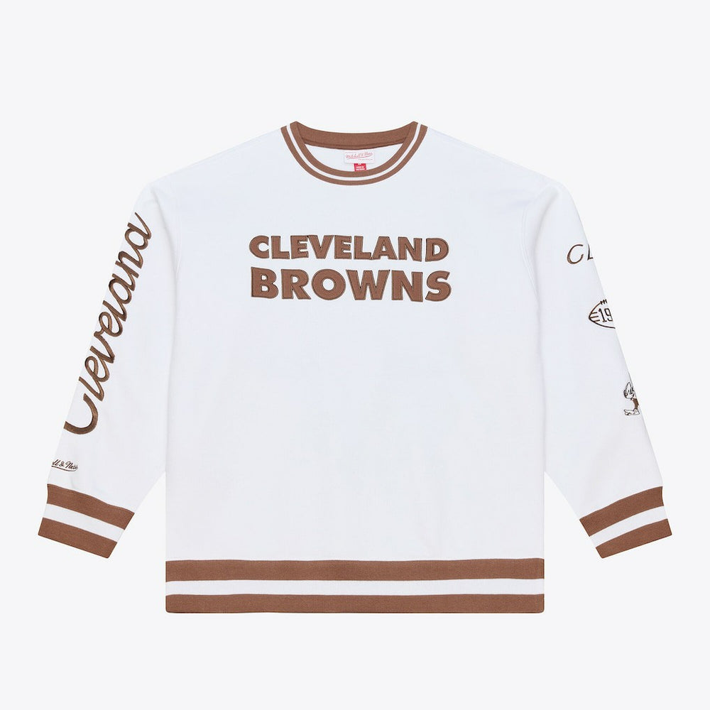 Cleveland Browns Arctic Fleece Sweatshirt White - Mitchell & Ness