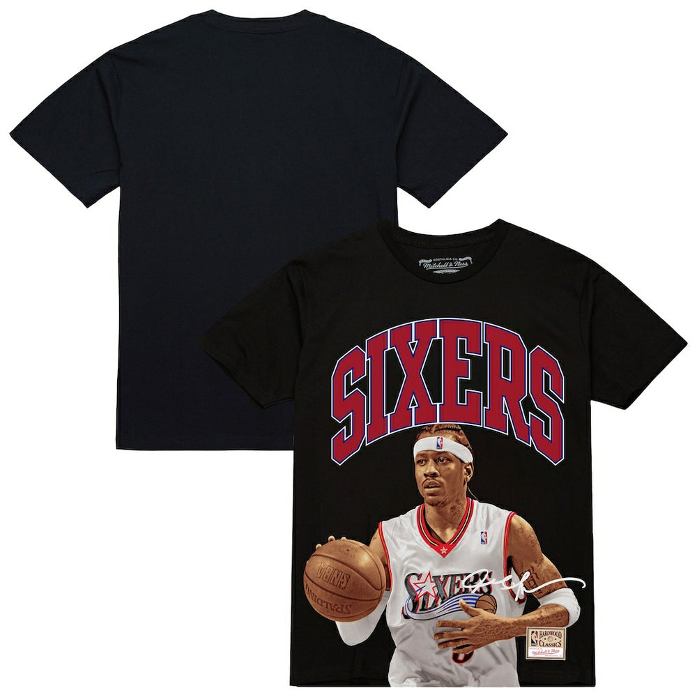 Mitchell & Ness - Allen Iverson Philadelphia 76ers Hardwood Classics Player Arch T-Shirt - Black