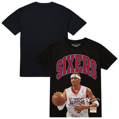 Mitchell & Ness - Allen Iverson Philadelphia 76ers Hardwood Classics Player Arch T-Shirt - Black