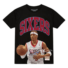 Mitchell & Ness - Allen Iverson Philadelphia 76ers Hardwood Classics Player Arch T-Shirt - Black