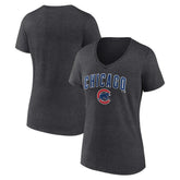 Chicago Cubs Women's Team Lockup V-Neck T-Shirt Near Me