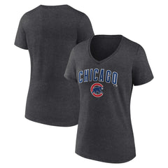Chicago Cubs Women's Team Lockup V-Neck T-Shirt Near Me