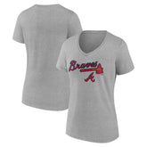 Atlanta Braves Women's Team Lockup V-Neck T-Shirt Sale