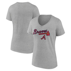 Atlanta Braves Women's Team Lockup V-Neck T-Shirt Sale