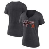 Detroit Tigers Women's Team Lockup V-Neck T-Shirt On Sale