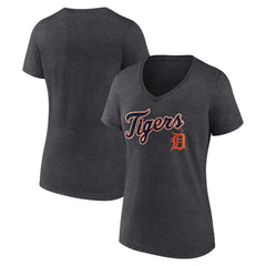 Detroit Tigers Women's Team Lockup V-Neck T-Shirt On Sale