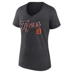 Detroit Tigers Women's Team Lockup V-Neck T-Shirt On Sale