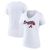 Atlanta Braves Women's Team Lockup V-Neck T-Shirt Sale