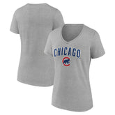 Chicago Cubs Women's Team Lockup V-Neck T-Shirt Lifestyle