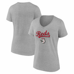 Cincinnati Reds Women's Team Lockup V-Neck T-Shirt Sale