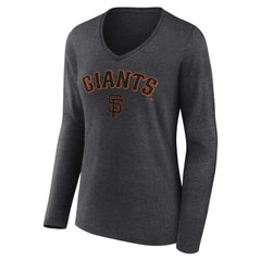 San Francisco Giants Women's Team Lockup Long Sleeve V-Neck T-Shirt Online