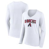 Arizona Diamondbacks Women's Team Lockup Long Sleeve V-Neck T-Shirt On Sale