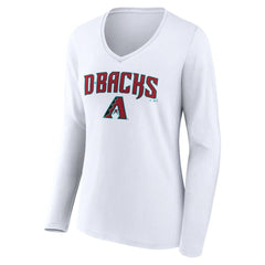Arizona Diamondbacks Women's Team Lockup Long Sleeve V-Neck T-Shirt On Sale