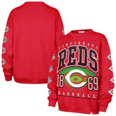 Cincinnati Reds '47 Women's Trendy Team Go Big Oversized Sweatshirt On Sale