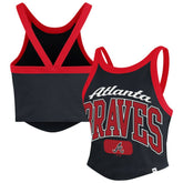 Atlanta Braves '47 Women's Trendy Team Rally Sporty Cropped Racerback Tank Top Online