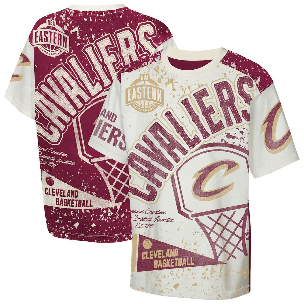 NBA - Cleveland Cavaliers Outerstuff Youth Top Player All-Over-Print T-Shirt - Cream
