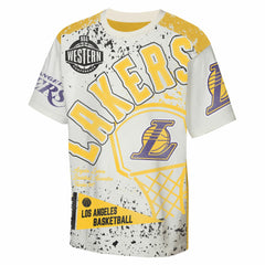 NBA - Los Angeles Lakers Outerstuff Youth Top Player All-Over-Print T-Shirt - Cream