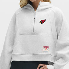 Arizona Cardinals lululemon Women's Scuba Oversized Half-Zip Hoodie Heathered Core Ultra Light Grey - NFL