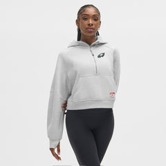 Philadelphia Eagles lululemon Women's Scuba Oversized Half-Zip Hoodie Heathered Core Ultra Light Grey - NFL