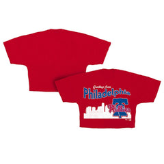 Philadelphia Phillies Fanatics Women's Cropped Jersey T-Shirt Clearance