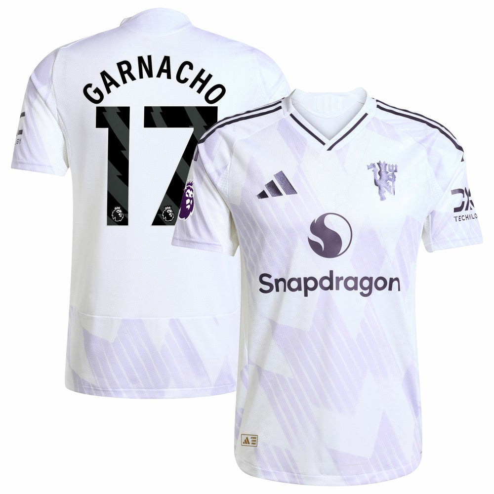 Adidas Alejandro Garnacho Manchester United 2025/26 Away Player Jerseys - White
