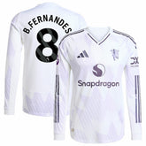 Adidas Bruno Fernandes Manchester United 2025/26 Away Long Sleeve Player Jerseys - White