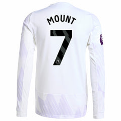 Adidas Mason Mount Manchester United 2025/26 Away Long Sleeve Player Jerseys - White