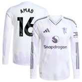 Adidas Amad Diallo Manchester United 2025/26 Away Long Sleeve Player Jerseys - White